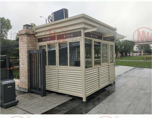 Modern Guard House Sentry <b>Box</b> White with Blue Roof Rectangle Shape for <b>Security</b> Use - Product Image 4