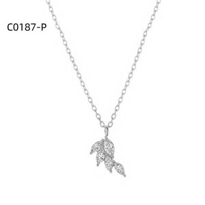 สร้อยคอแฟชั่นประดับเซอร์โคเนีย C0187 สำหรับผู้หญิง เครื่องประดับคุณภาพสูง - Product Image 1