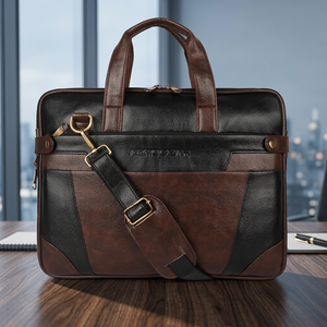 กระเป๋าใส่แล็ปท็อปแบบพกพาสำหรับผู้ชาย ยี่ห้อ Rub International รุ่น Crazy Horse Leather ขนาด 15.6 นิ้ว ขยายได้ สายสะพายไหล่ปรับได้ เหมาะสำหรับการเดินทาง - Product Image 4