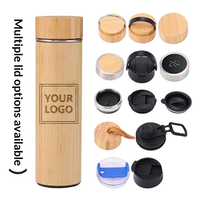 Mug Insulasi Stainless Steel untuk Pekerja Kantoran dengan Gagang Bambu Lurus, Portabel untuk Penggunaan Bisnis dan Rumah, Desain Dapat Disesuaikan