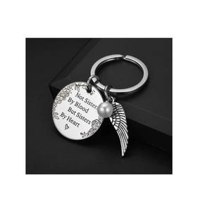 Pas soeurs par le sang mais soeurs par coeur porte-clés d'amitié pour femmes adolescentes pour meilleur ami cadeau de remise des diplômes d'anniversaire - Product Image 4