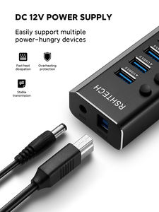 <span class=keywords><strong>RSHTECH</strong></span> Hub USB 3.0 16 en 1 avec adaptateur d'alimentation 12V8A, interrupteurs séparés, 16 ports USB pour PC, accessoires informatiques - Product Image 4