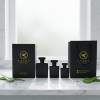 Flacon de parfum carré noir mat de luxe 30ml 50ml 100ml, flacon vide, boîte cadeau, sac en papier couleur personnalisée, emballage de marque de parfum