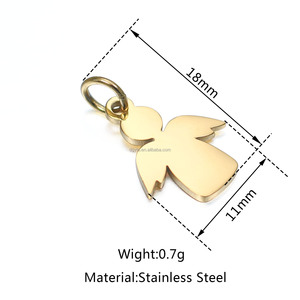 Colgantes de Ángel Grabados de Acero Inoxidable Dorado, Amuletos de Ángel Guardián <span class=keywords><strong>para</strong></span> Joyería Personalizada DIY, Regalos Conmemorativos y de Bautismo - Product Image 5