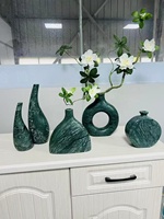 Fabriqué à la main moderne Art abstrait Sculptures personnalisées en marbre naturel pierre fleur Vase maison Table décor bureau ornement cadeau Unique
