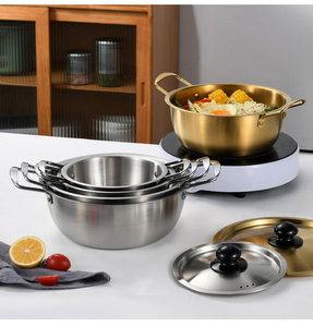 Matte Polishing Durable Kitchen Noodle Soup Pot Thicker 201Stainless Steel Cooking Pot with Steel Lids for <strong>Camping</strong> - Product Image 6