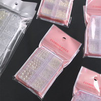 TSZS 12 grilles blanc demi-rond perles perles ongles breloques Flatback Imitation perles bricolage Nail Art bijoux