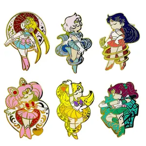 Anime Moon Sailor Pins special medal cute anime anima Badges Button brooch pins hard enamel shirt lapel pin brooches women men