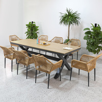 Meubles de jardin durables en aluminium, chaises empilables, ensemble de table à manger pour patio, résistant à l'eau, utilisation pour les commerces, balcon