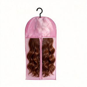 Bolsas de Embalaje Personalizadas al por Mayor para Extensiones de Cabello, con Cierre, a Prueba de Polvo, Portátiles, de Moda, con Etiqueta Privada, en Blanco y Negro - Product Image 3