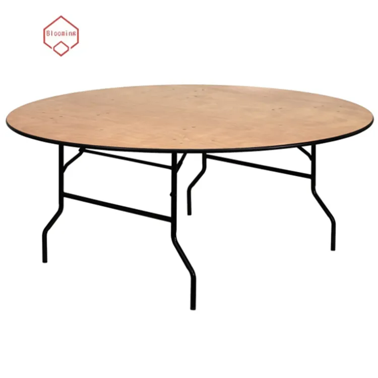 Modern Wedding Party 6ft Circle Wooden Banquet Hotel Round Folding Dining Table