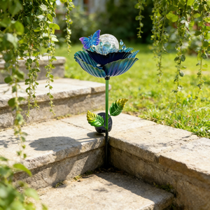 Lampe solaire <span class=keywords><strong>LED</strong></span> de jardin personnalisée IP65 en fer, modèle Lotus, 3500K blanc chaud, angle de faisceau 360°, pour <span class=keywords><strong>extérieur</strong></span>, maison, cour et allée - Product Image 1