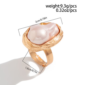 Anelli Grandi Vintage Placcati <span class=keywords><strong>Oro</strong></span> Rosa, Grigio, <span class=keywords><strong>Argento</strong></span> <span class=keywords><strong>e</strong></span> <span class=keywords><strong>Oro</strong></span>, Colorati <span class=keywords><strong>e</strong></span> Irregolari in Stile Barocco per Donne - Product Image 3