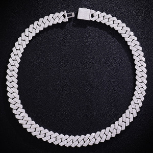 S925 Sterling Sliver 15MM <b>Iced</b> <b>Out</b> Hip Hop Jewelry VVS Moissanite Cuban Link Bracelet Gift Shining Jewelry Pass Diamond Tester - Product Image 1