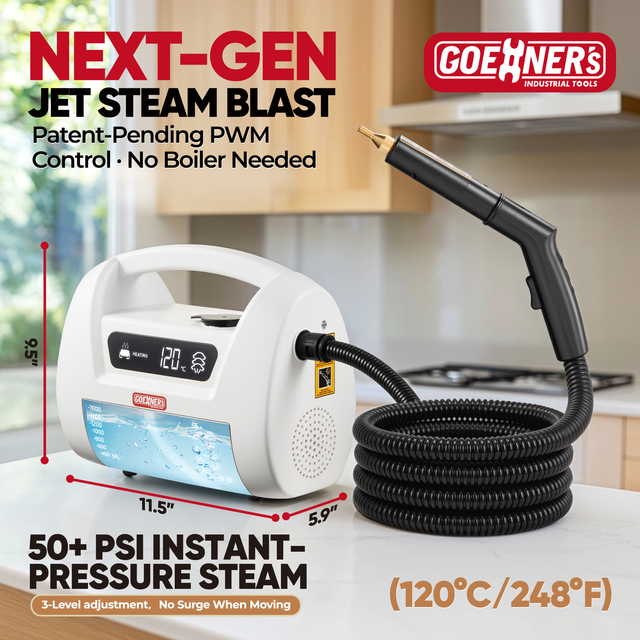 2026 Updated Electric Handheld Steam Cleaner 3.5 Bar High Pressure 1600ml Tank 1800W 20s Heating One-Hand Control 30-60min