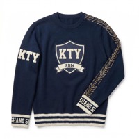 Pulls brodés personnalisés, vêtements streetwear OEM, vêtements de fraternité avec logo personnalisé sur un pull vintage à col rond