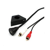 Câble d'extension audio auxiliaire Jack 3,5 mm femelle vers 2 RCA mâle pour tableau de bord personnalisé pour voiture, bateau, moto