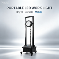 Lampe de travail d'urgence LED portable antidéflagrante IP65 blanche alimentée en courant continu rétractable