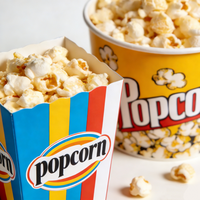 Boîtes à popcorn jetables de qualité alimentaire avec logo personnalisé imprimé, style dossier, boîte à popcorn en papier de qualité alimentaire