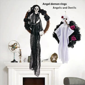 Guirlande de porte fantôme blanche pour Halloween, décoration effrayante pour fête, accessoires de décoration pour maison hantée - Product Image 1