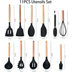 Wholesale 20 Pcs <b>Silicone</b> Kitchen Utensils Set Cooking Utensils Knife Kitchen <b>Tools</b> Set - Product Image 2