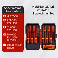 Jeu de tournevis isolés industriels professionnels, embout magnétique, embouts Torx, Phillips, fendus, pochette, 13 pièces, bricolage, OEM personnalisable