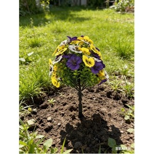 Bouquet de fleurs artificielles Yongteng 30cm-100cm en plastique pour décoration extérieure de jardin, pivoine violette à insérer dans le sol - Product Image 4