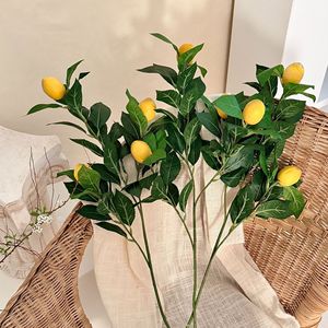 Yasunobu Branches de citron artificielles jaunes et vertes, plantes décoratives pour la maison, le salon et les accessoires de photographie - Product Image 3