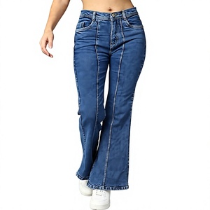 <b>Women's</b> High-Waist Flared Denim Pants Long Wide Leg Flare Trousers for Winter Regular Denim with Flat Front Style <b>Women</b> <b>Jeans</b> - Product Image 1