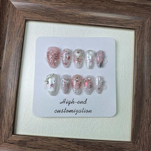 Haut de gamme de luxe fait à la main amandes courtes fournitures pour les ongles faux ongles en gros presse sur les ongles <span class=keywords><strong>Palette</strong></span> de fard à paupières artificielle - Product Image 2