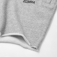 Shorts de sport gris en coton personnalisés avec logo pour hommes – Idéal pour la course et l'entraînement
