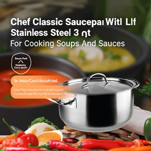 Pentola Chef Classic con coperchio in acciaio inossidabile da 3 litri per cucinare zuppe e salse - Product Image 3