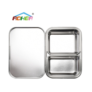 Aohea Lunch <b>Box</b> 2 Compart Stainless Steel High Quality for Adults and Kids Food <b>Storage</b> & Container Bento Lunch <b>Box</b> - Product Image 5