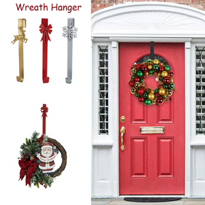 15 inch kerstkranshaken, metalen haken voor over de deur, praktische kleding- en handdoekhaken voor kerstdecoratie op de deur - Product Image 2