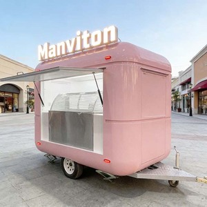 Remorque de service alimentaire mobile multifonctionnelle en acier galvanisé, cadre résistant <span class=keywords><strong>à</strong></span> la rouille, conception <span class=keywords><strong>à</strong></span> 4 roues, certifiée DOT CE pour l'extérieur - Product Image 1