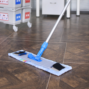IPC Member Commercial Cleaning Tool Manufacturer Industrial Flat Floor Dust <b>Mop</b> with Washable Microfiber Pads - Product Image 1