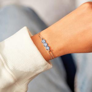 Bracelet œil du diable en argent sterling S925 pour femmes, zircon bleu, bijoux œil du diable, cadeau, fournisseur professionnel <span class=keywords><strong>de</strong></span> bijoux - Product Image 3