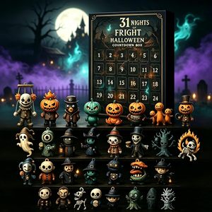 Caja Sorpresa de Cuenta Regresiva para Halloween con Figuras de 7/15/31 Noches de Terror, Calendario de Adviento de Halloween 2025, Cajas de Regalo con Mini Muñecas Aterradoras - Product Image 1