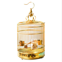 Amazon Bán Chạy Nhất Canary Parrot Nest Lớn Vàng Kim Loại Pet Cage Giống Chim Lồng Với Chim Feeder