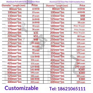 Tuyau télescopique de ventilation pour climatisation centrale en tissu de fibre de verre épaissi, isolé et renforcé de fil d'aluminium - Product Image 4