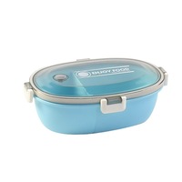 Nouvelle conception, boîte à lunch en plastique à 2 compartiments, trou d'aération, sans BPA, micro-ondable, style américain, récipient de conservation des aliments