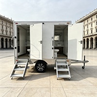 Promotion : Remorque WC Mobile 2 Cabines, Mono-essieu, avec Lavabo et Miroir, pour Événements Extérieurs et Chantiers