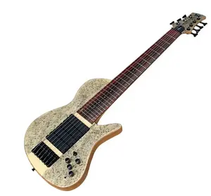 7 Strings Electric Bass Guitar Neck Through Body Bass Birdseye Maple Veneer Bass