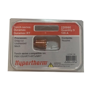 Hyperthermo accessoires de consommables buse 220990 <span class=keywords><strong>Plasma</strong></span> 105a, pièces de coupe - Product Image 1