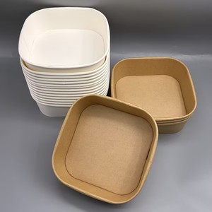 Custom Printed Compostable Kraft <b>Paper</b> <b>Bowl</b> With PET Lid Disposable Salad Food Container For Fast Food Packaging - Product Image 4