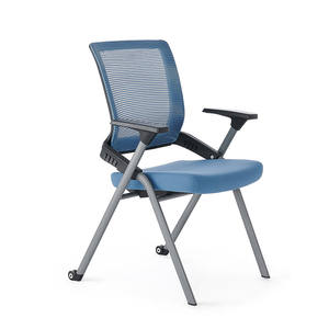 Chaises de salle de réunion empilables modernes avec Logo personnalisé, chaises de formation de bureau en maille pivotante pour étudiants avec bloc-notes - Product Image 5