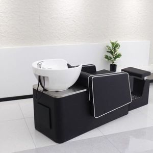 เก้าอี้สระผมหนังสังเคราะห์ทันสมัยพร้อมอ่างเซรามิกสำหรับร้านทำผม - เฟอร์นิเจอร์ร้านเสริมสวยคุณภาพสูงทนทาน - Product Image 5