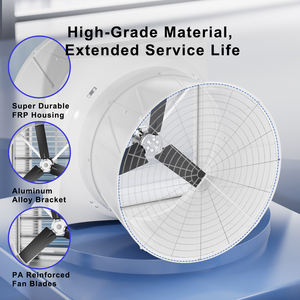 50インチ可変速度ダイレクトドライブバーンファンFRP 1100W温室冷却ファン軸流ファンワークショップ用オートシャッター付き - Product Image 6