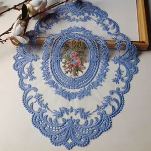 Vente chaude Nouveau Brodé Coton Dentelle Assiette À Manger Tapis Long Plaid Style Coréen rond Étanche Napperon pour Une Utilisation De Mariage - Product Image 1