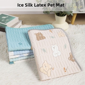 Alfombra Refrescante de Seda de Hielo de Látex Transpirable con Dibujos Animados para Perros y Gatos - Product Image 1
